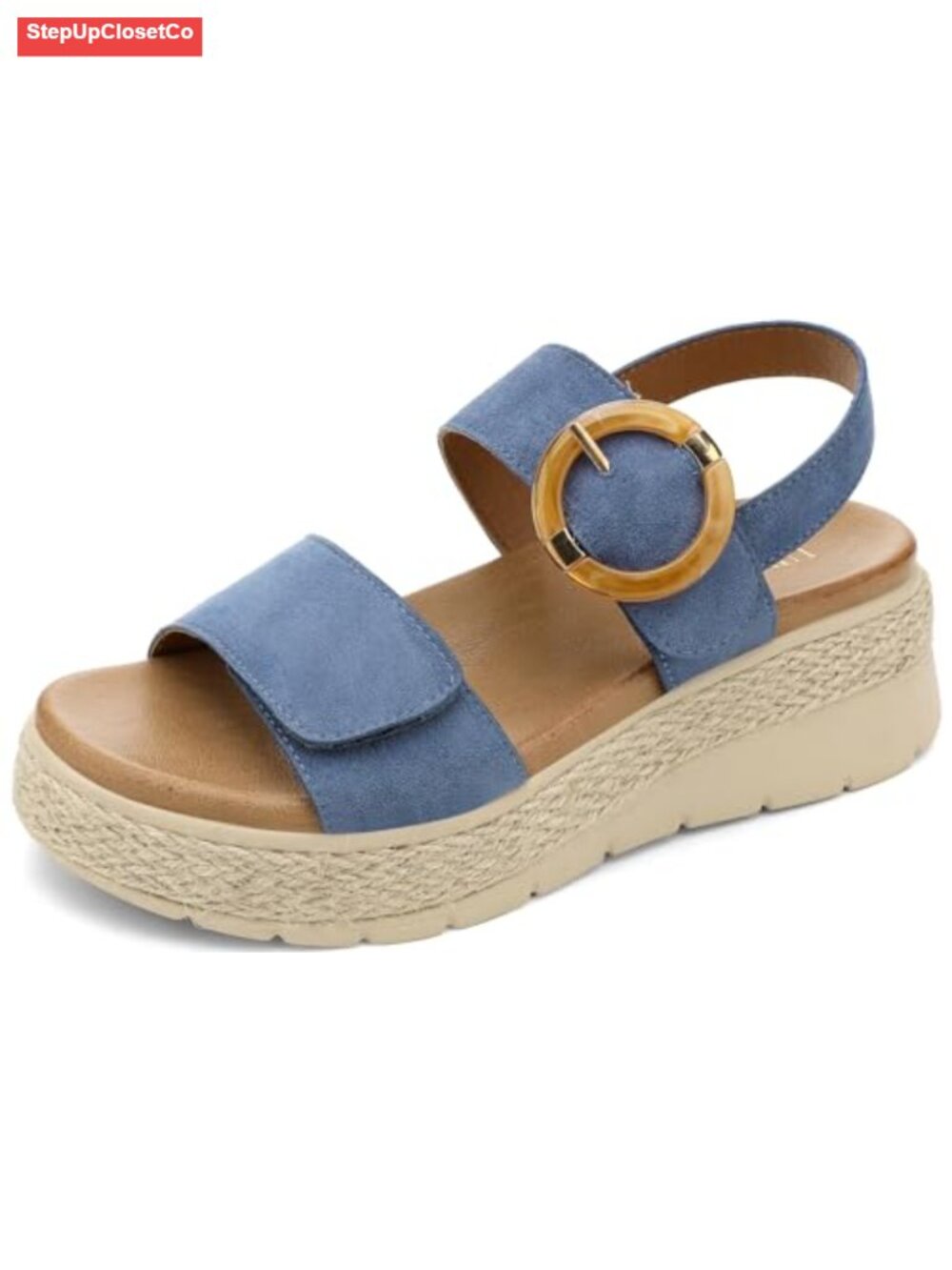 Women's Platform Espadrille Sandals Low Wedge Orthopedic Arch Support Adjustable